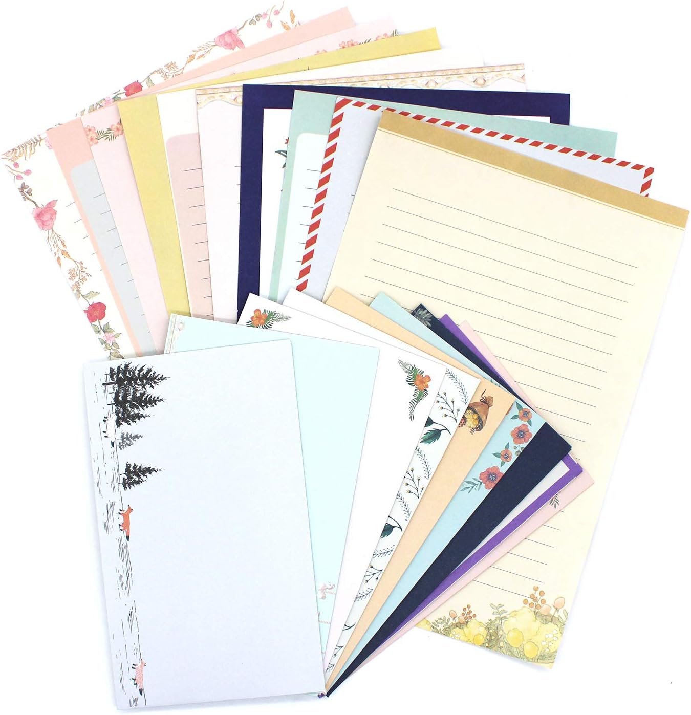 Stationary Paper and Envelopes Set, 90 PCS Stationary Set for Women Girls and Men Boys Cute Stationary Writing Stationery Paper with 30 Envelope - 60 Letter paper (8.27x5.71 inch) With Tape