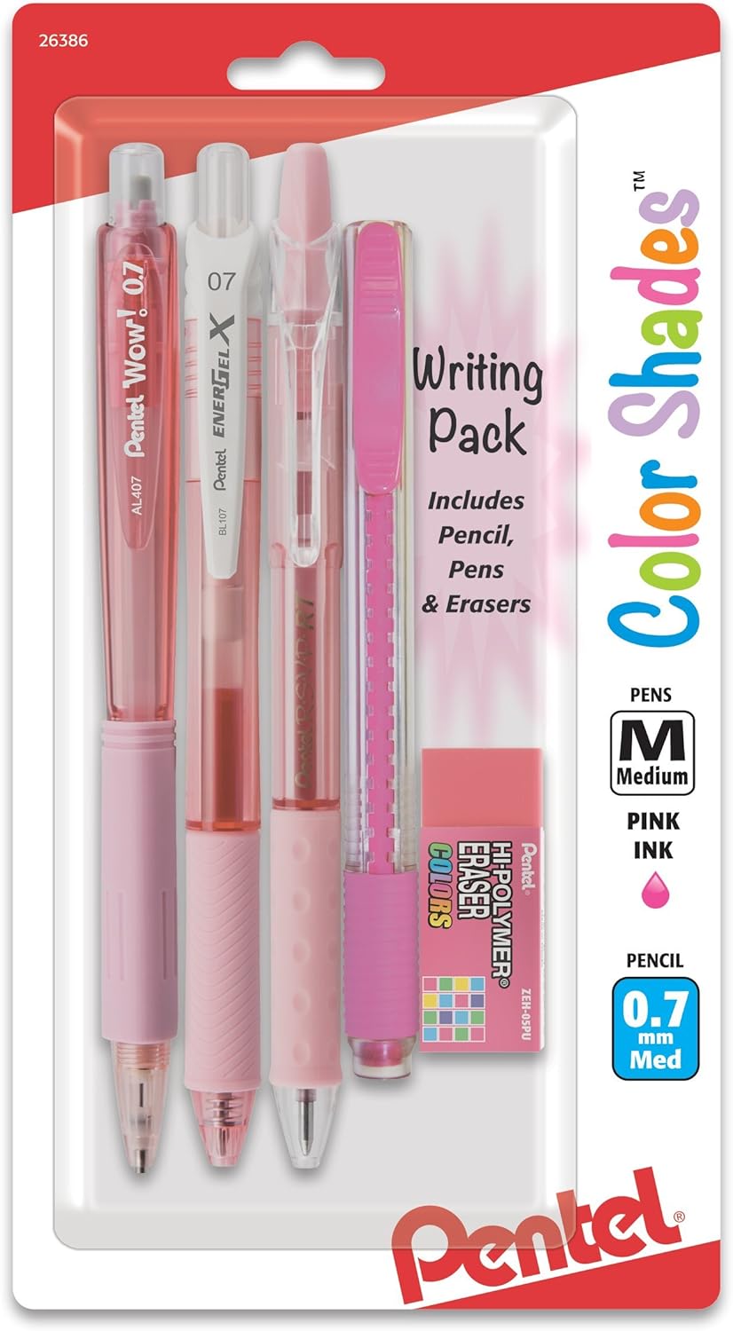 Pentel Color Shades Writing Pack - Pastel Pink